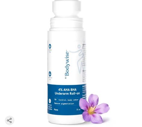 Be Bodywise 4% AHA BHA Underarm Roll On (Flora Fragrance) 75 ml